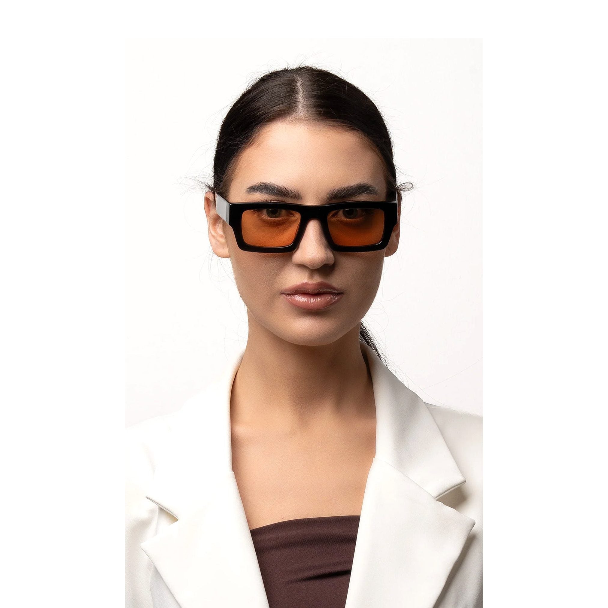نظارة شمسية أنطوان السوداء الجريئة المستطيلة