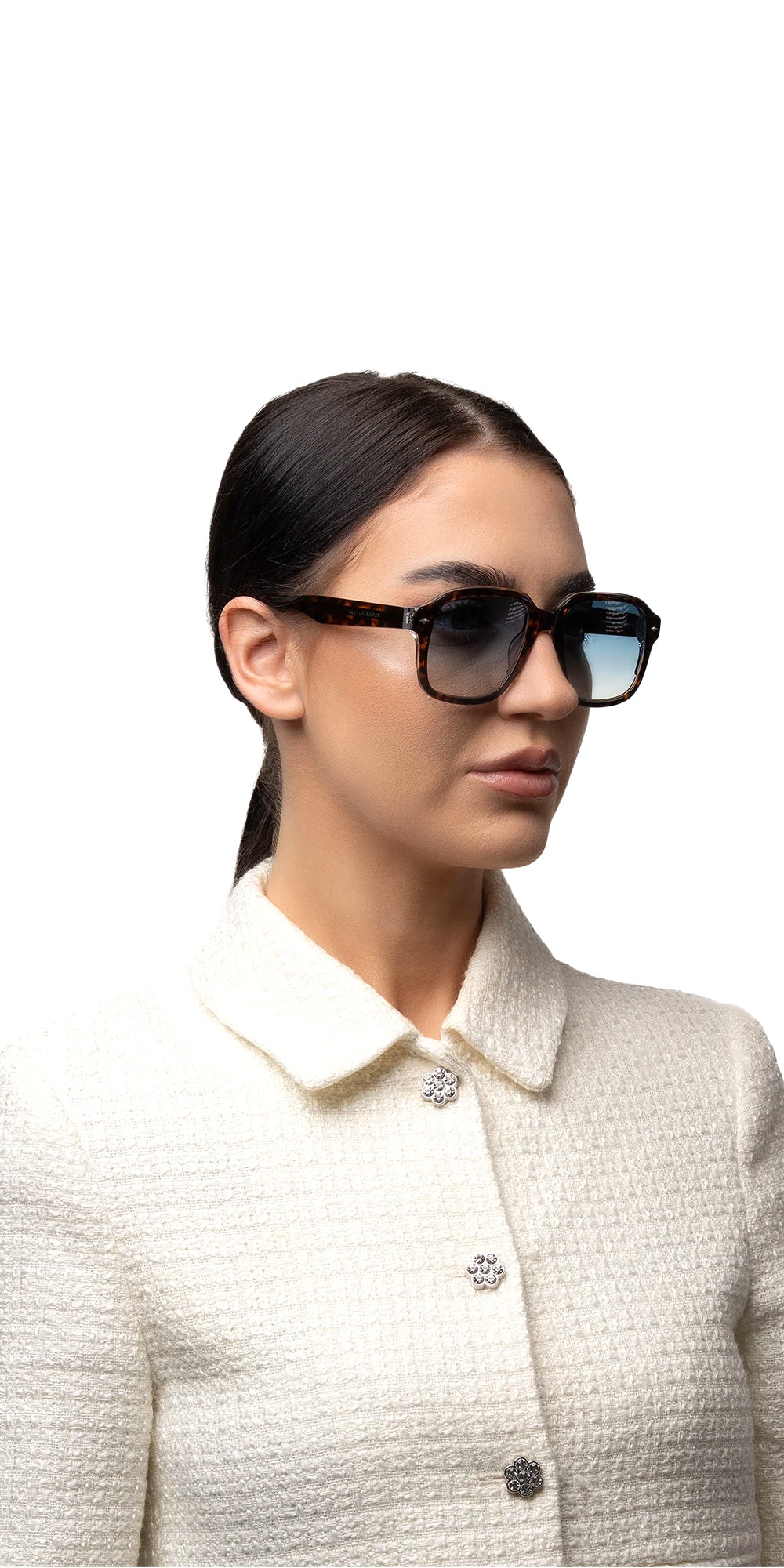 Hudson Tortoise Square Gradient Blue Sungla