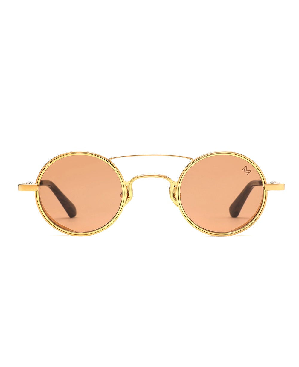 Monarque Round Sunglasses Gold-Plated