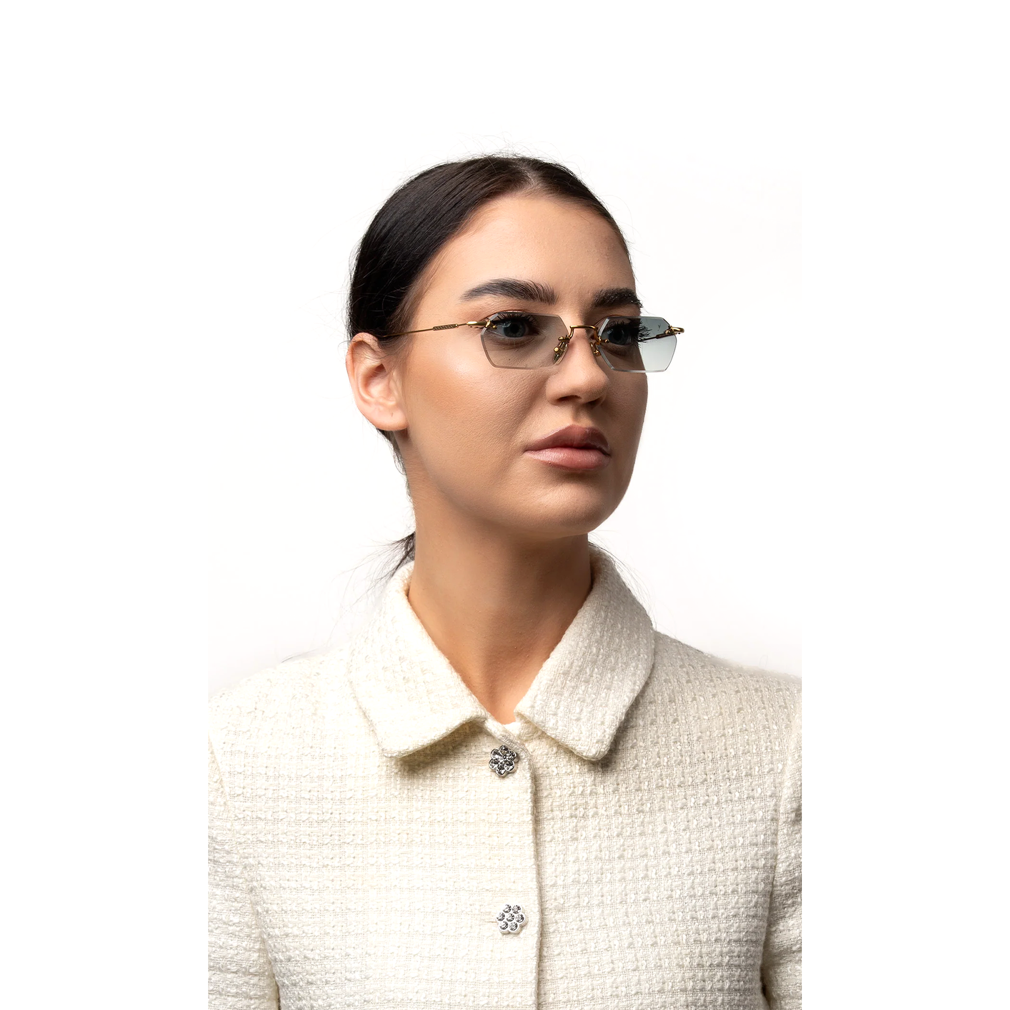 نظارة شمسية مستطيلة بدون إطار