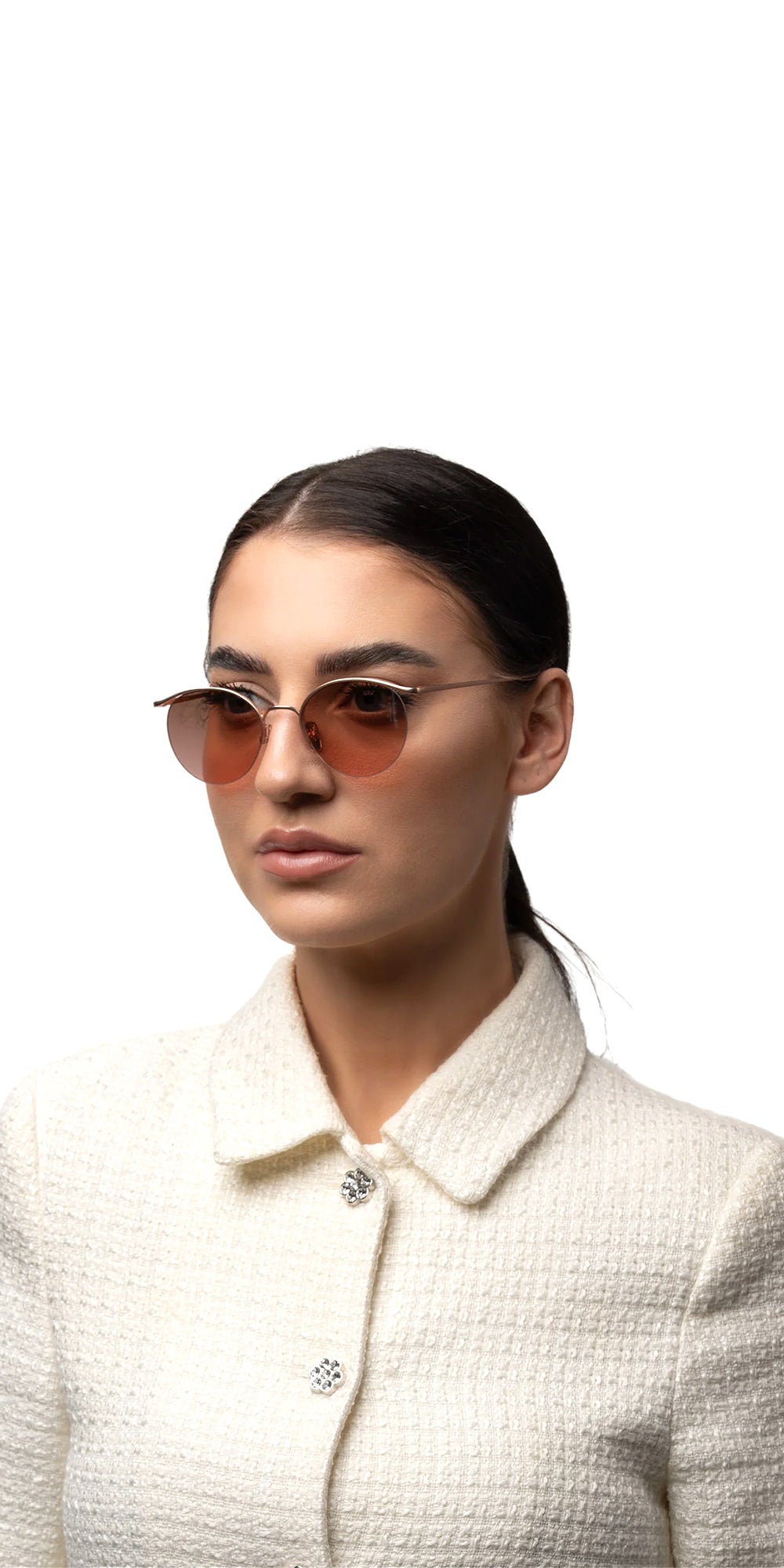 Augusto Rose gold round pink sunglasses