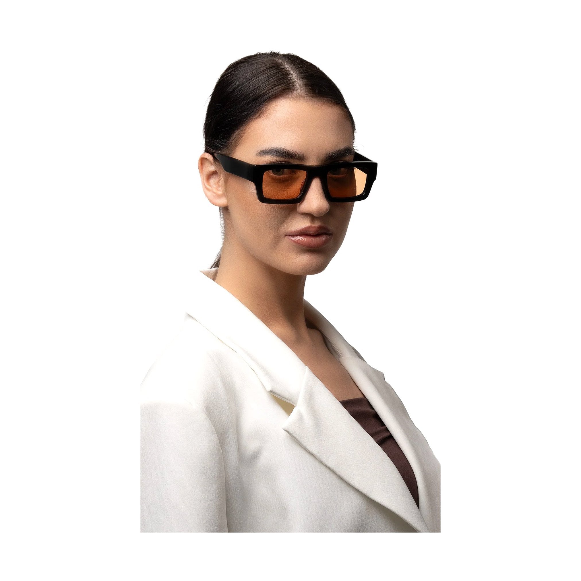 نظارة شمسية أنطوان السوداء الجريئة المستطيلة