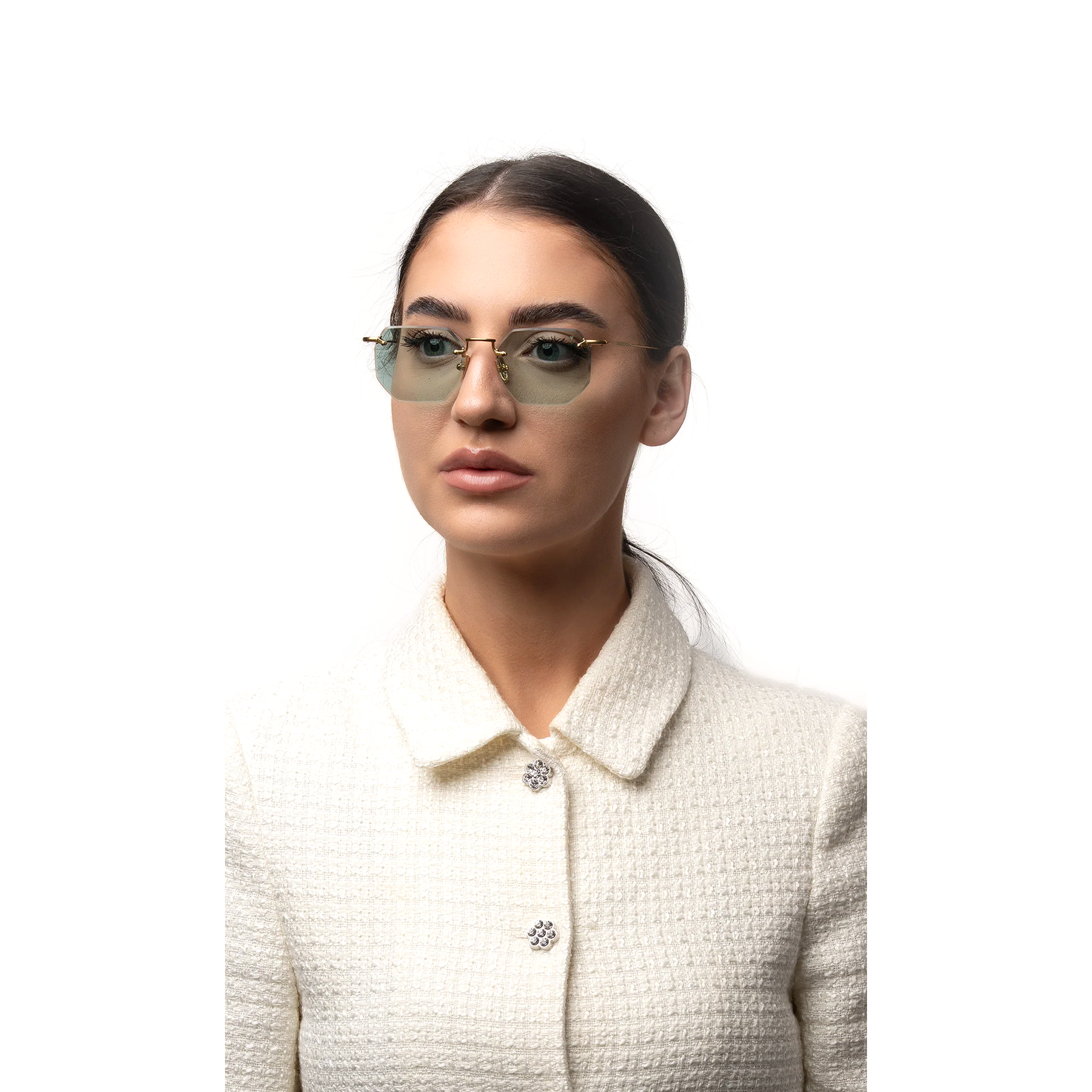 نظارات شمسية بانثير الهندسية بدون إطار