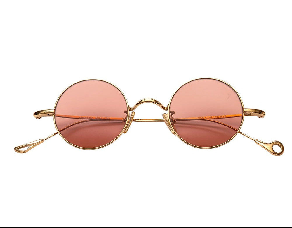 Jeremy Vintage Round Gold Frame Sunglasses