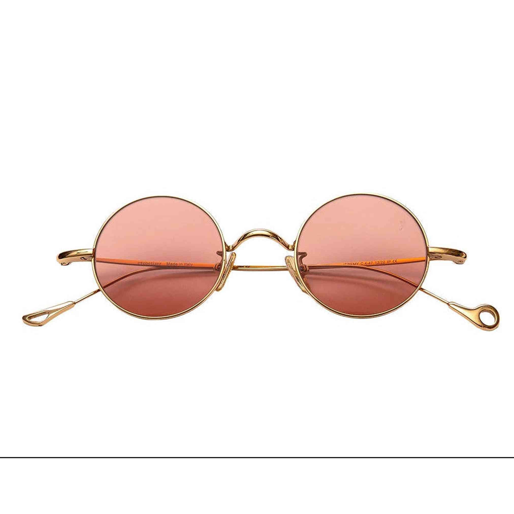 نظارات شمسية جيريمي فينتاج بإطار ذهبي دائري