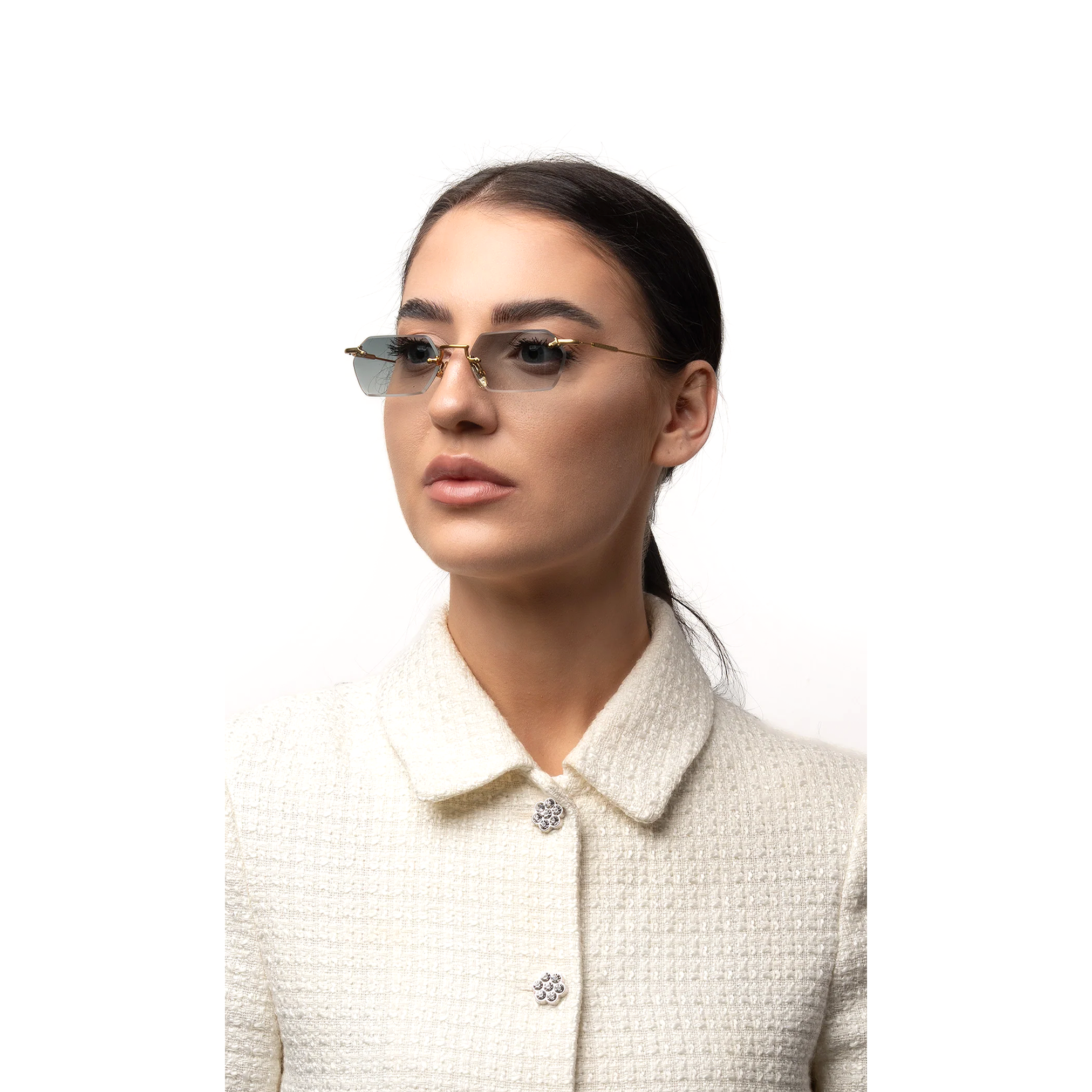 نظارة شمسية مستطيلة بدون إطار