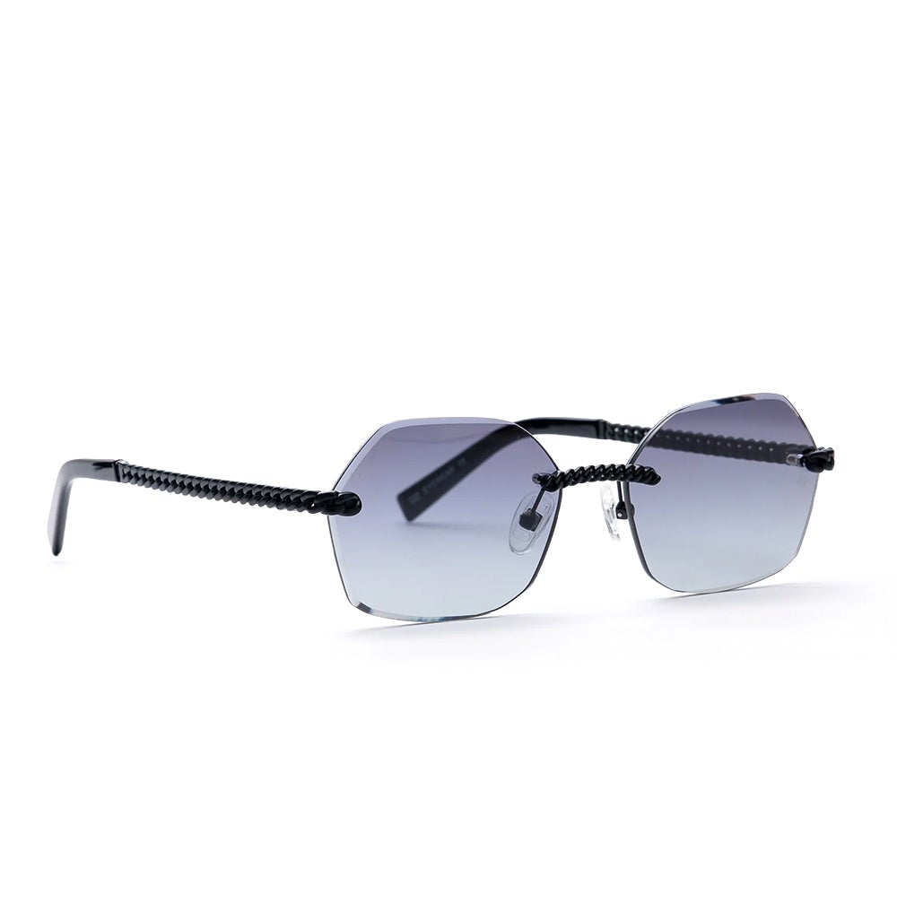Aurelien Rimless Geometric Gradient Sunglasses black