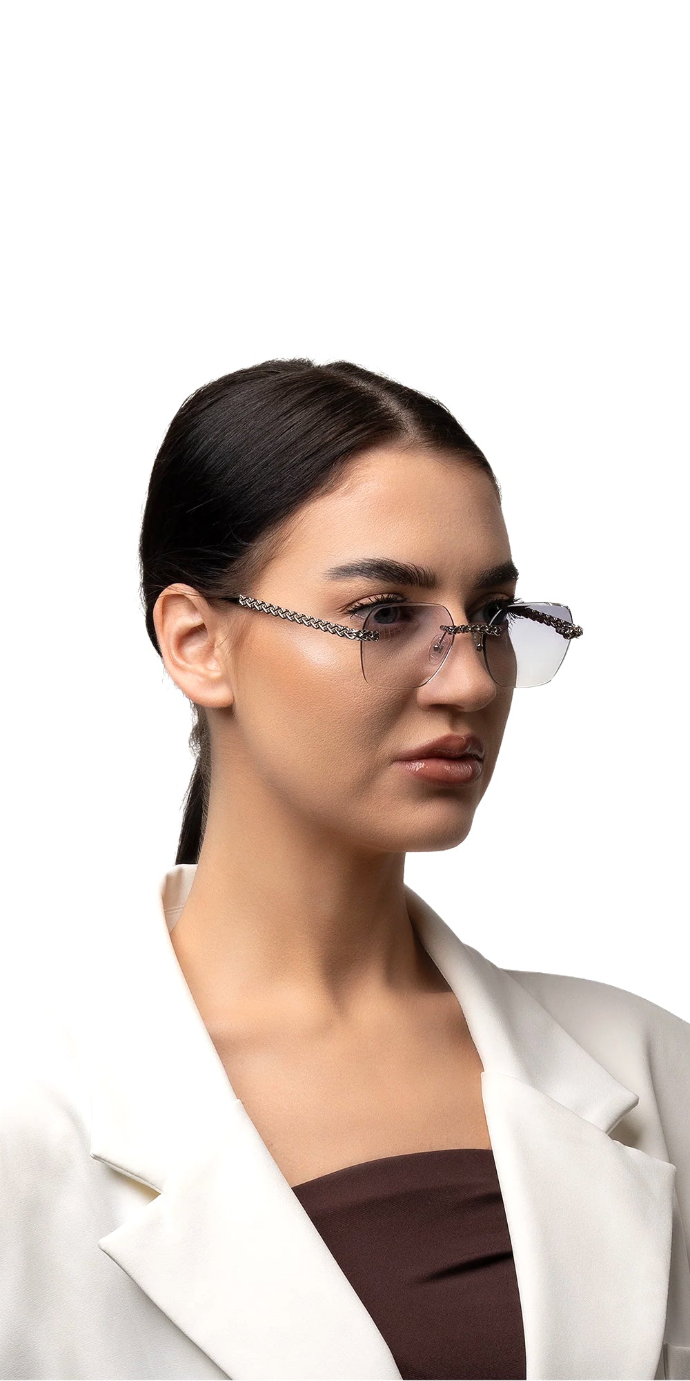 Armonie Rimless Sunglasses Blue Gradient