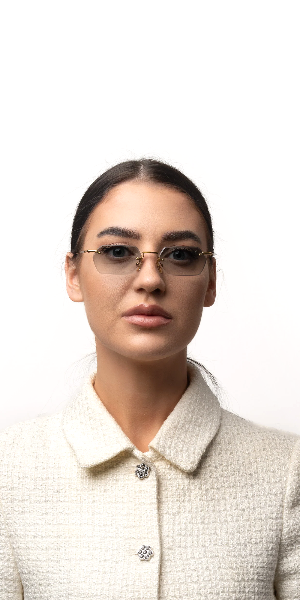 نظارة شمسية مستطيلة بدون إطار