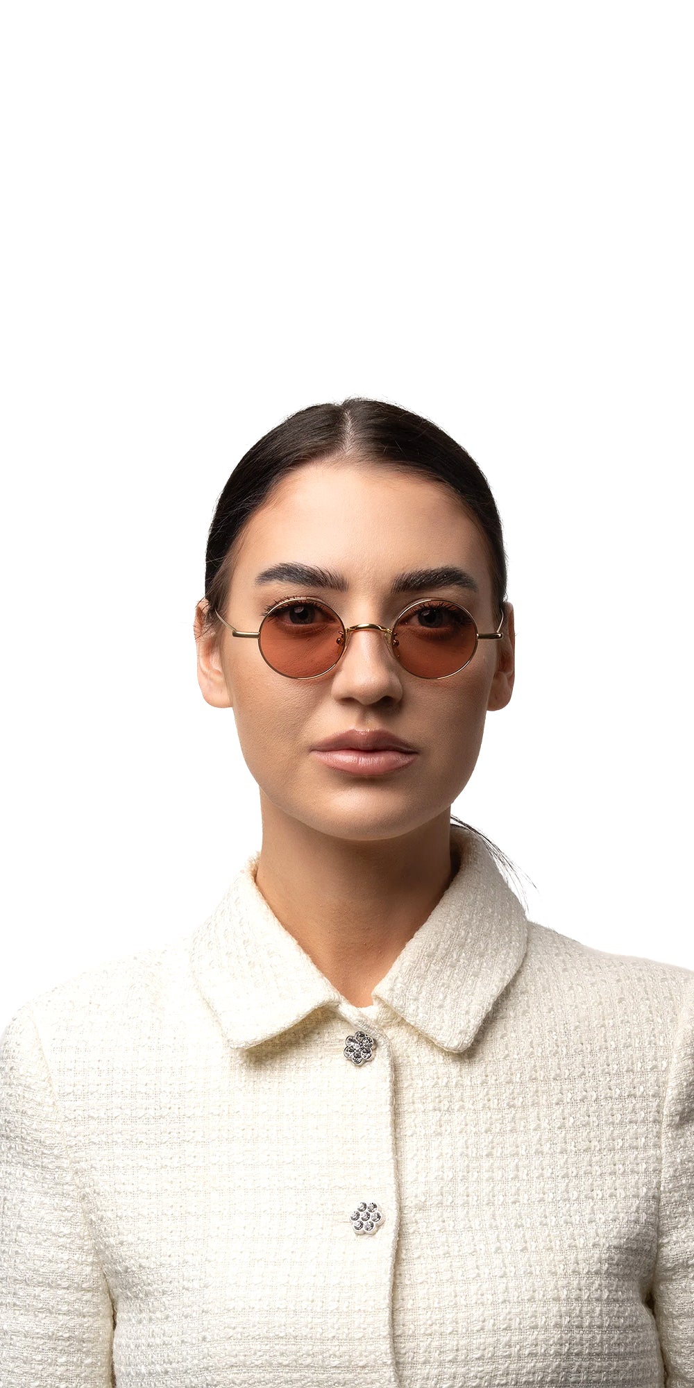 Jeremy Vintage Round Gold Frame Sunglasses