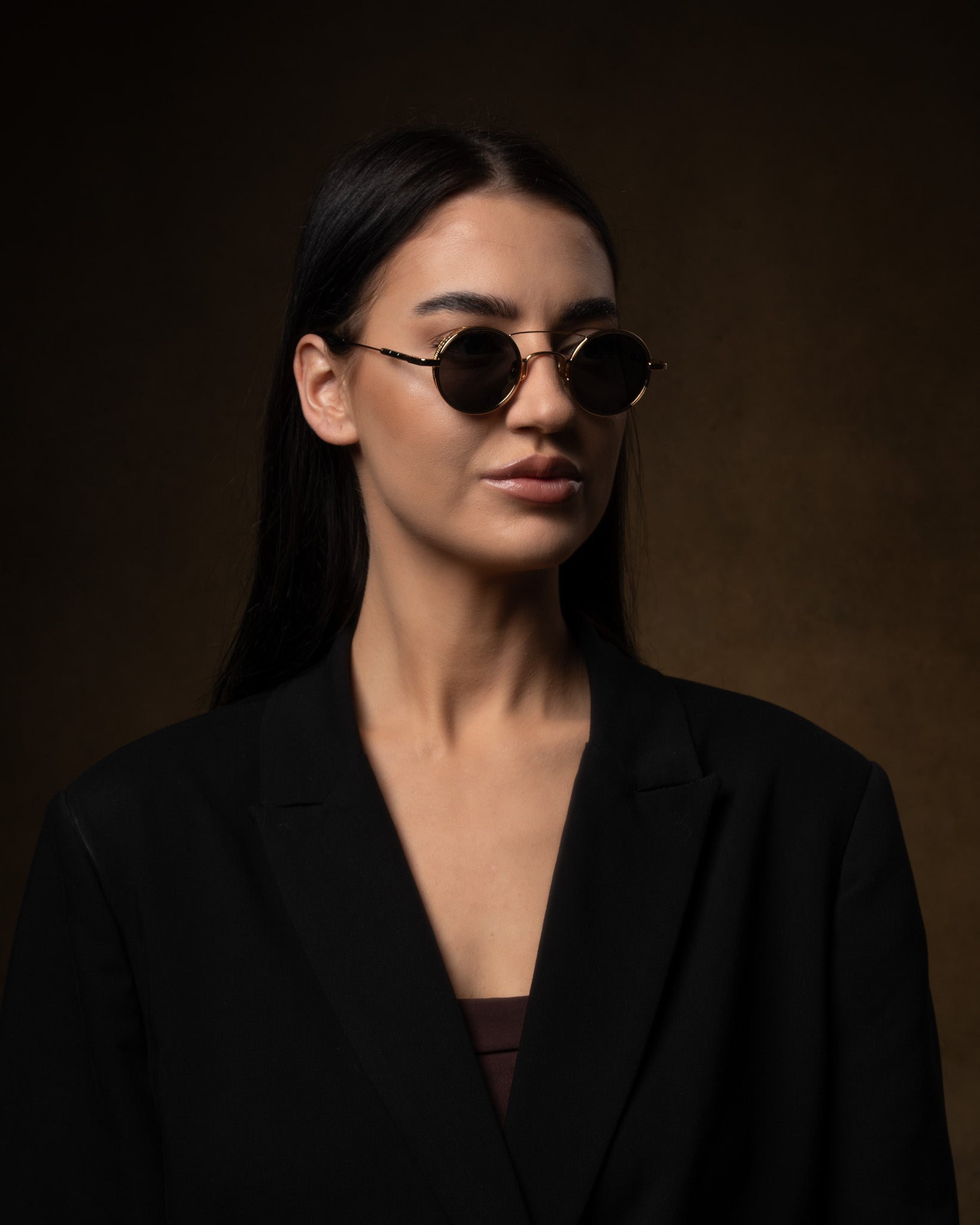 Monarque Round Sunglasses Gold-Plated