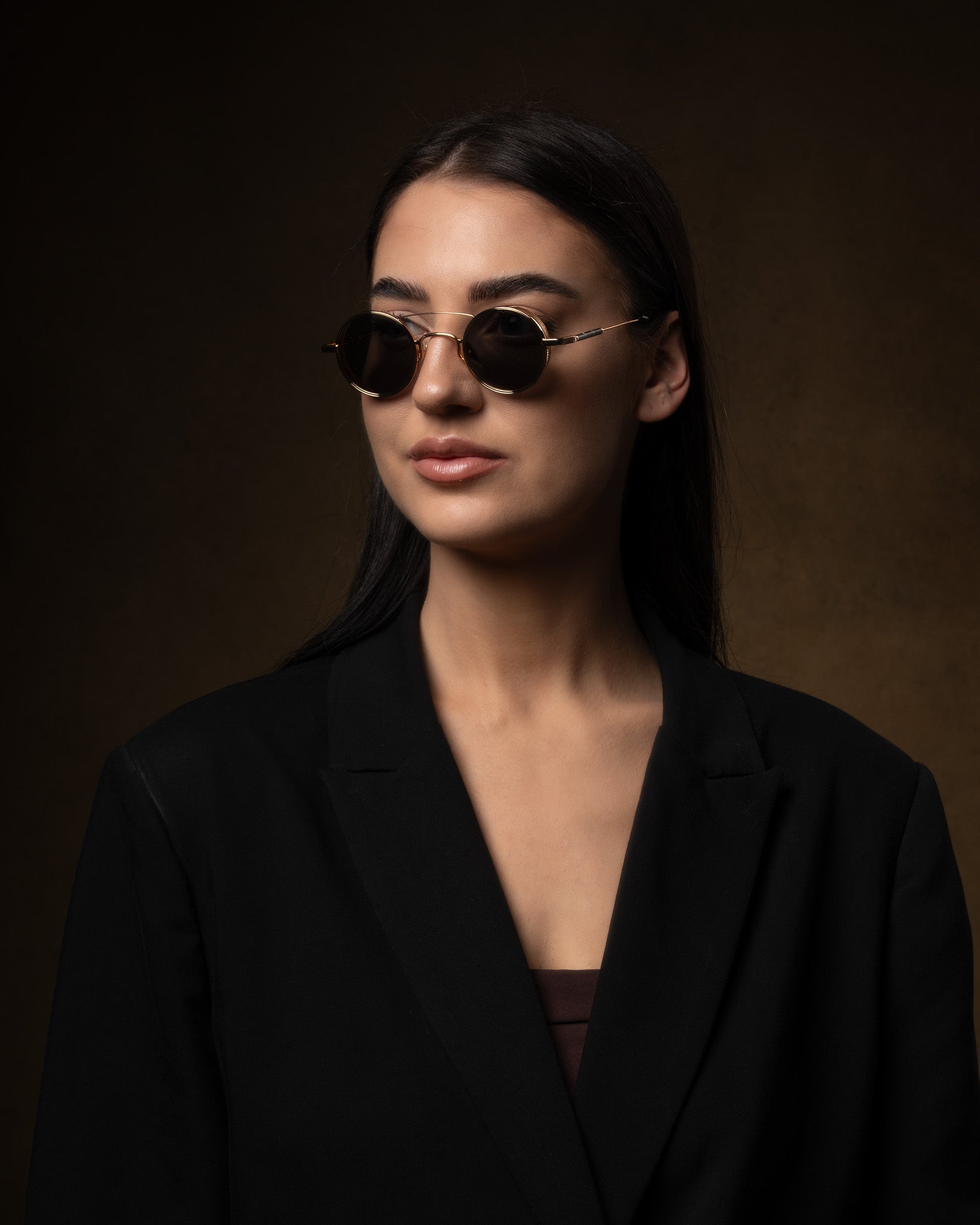 Monarque Round Sunglasses Gold-Plated