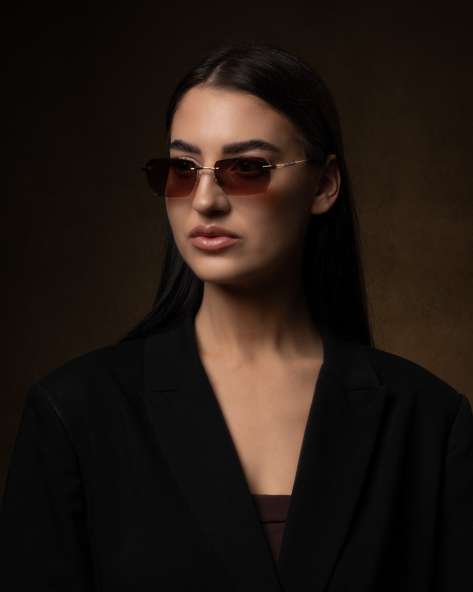 Opulence Rimless 24K Gold-Plated Sunglasses