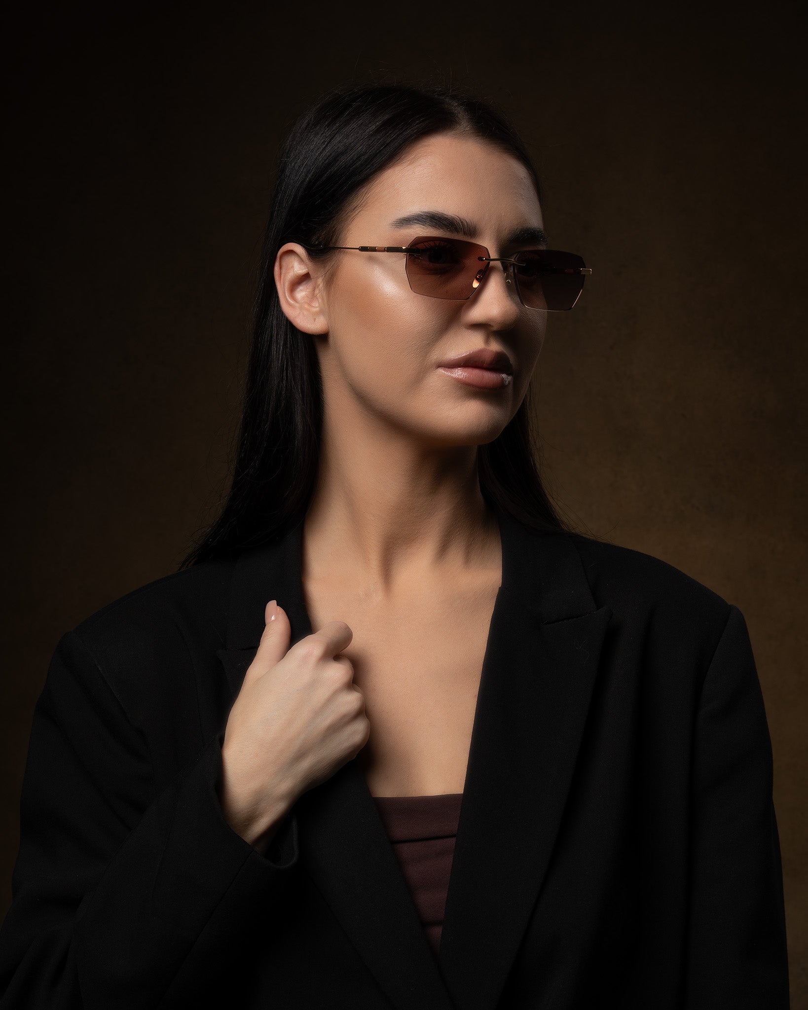 Opulence Rimless 24K Gold-Plated Sunglasses