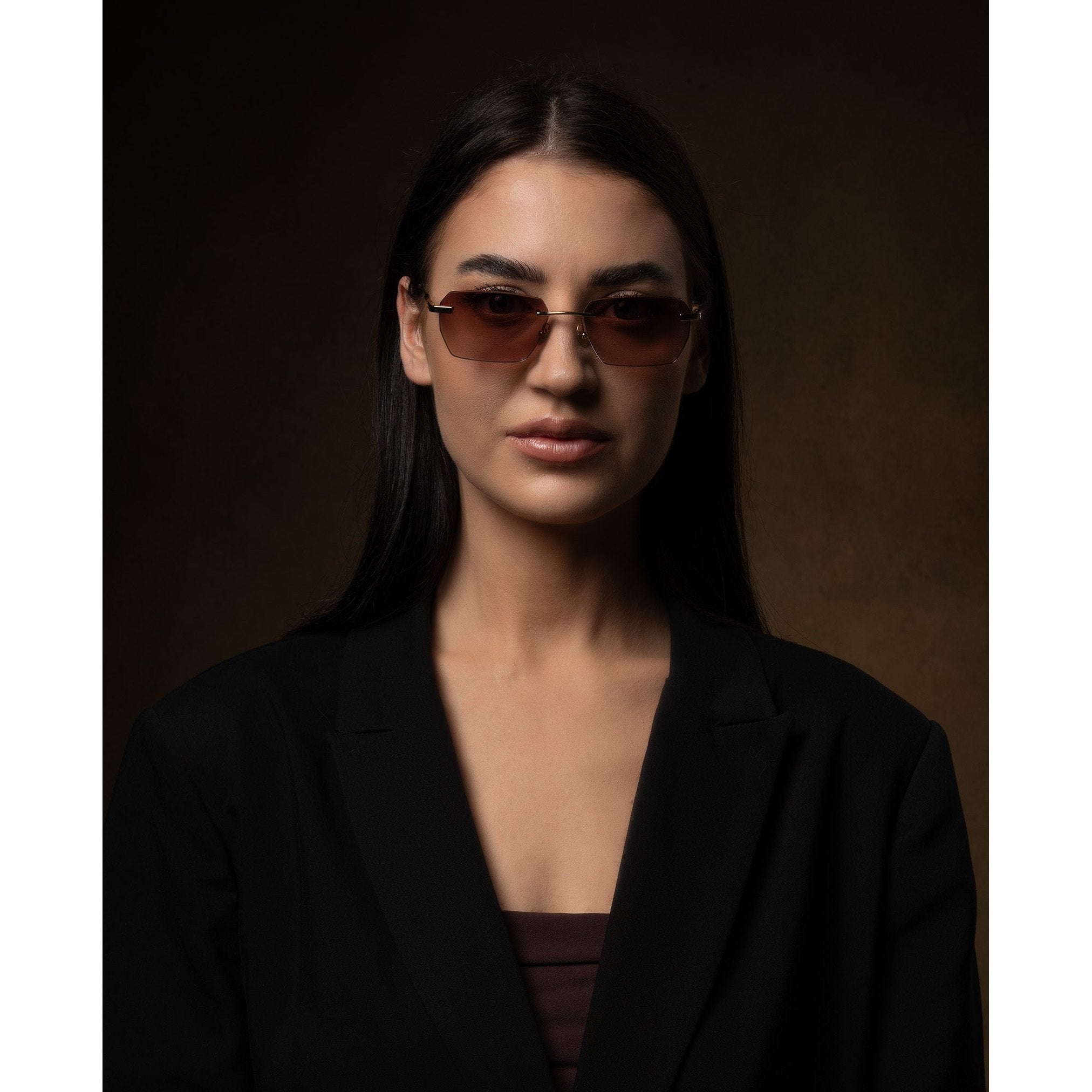 نظارات شمسية أوبولينس بدون إطار مطلية بالذهب عيار 24 قيراطًا