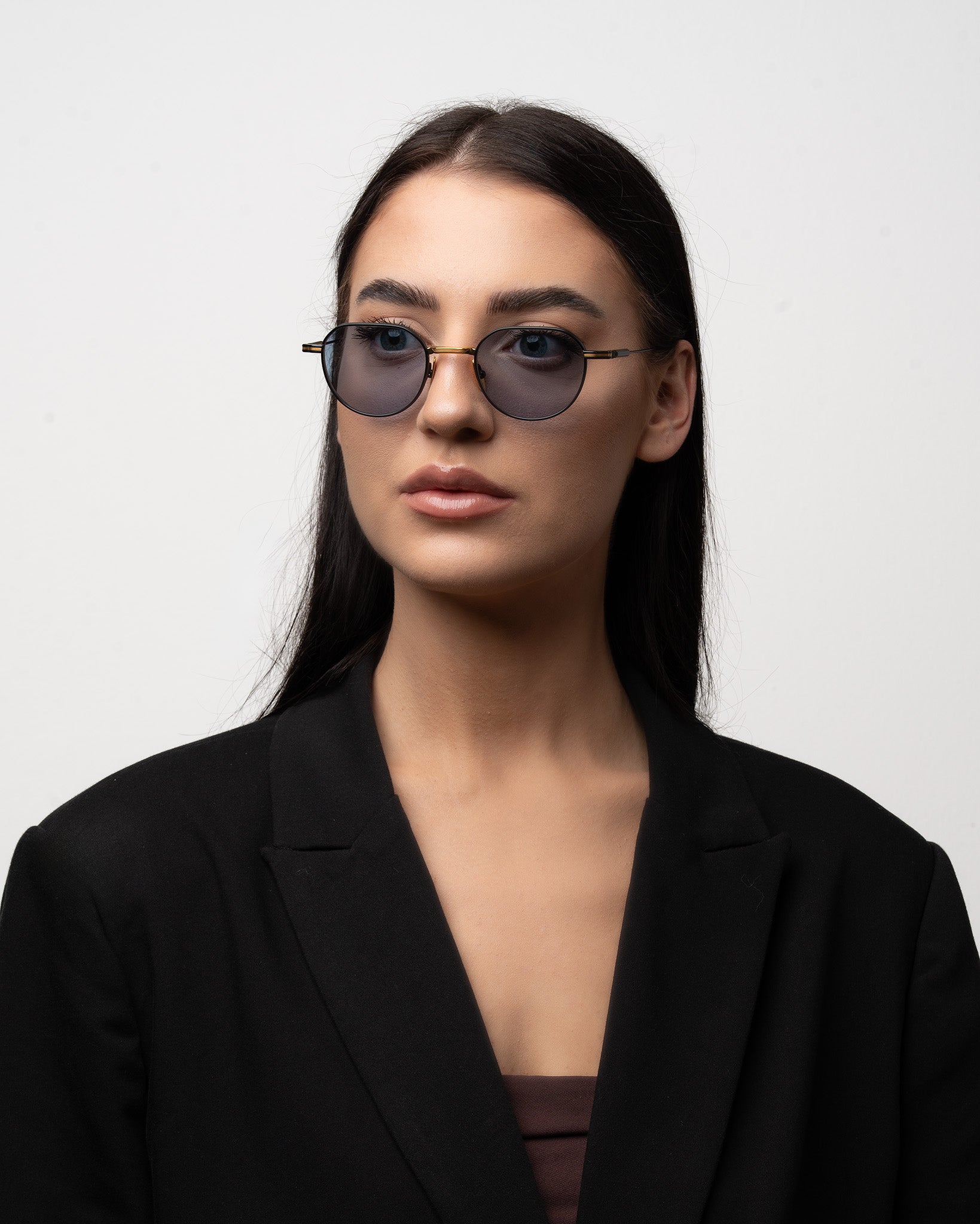 Mirage Titanium Round Sunglasses