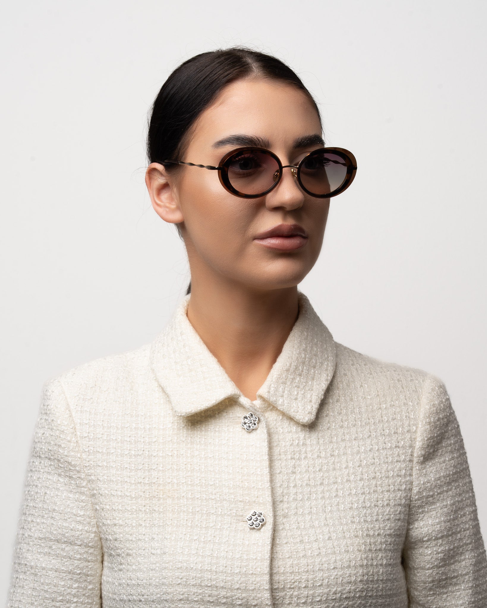 Ella Tortoise Oval Gradient Sunglasses