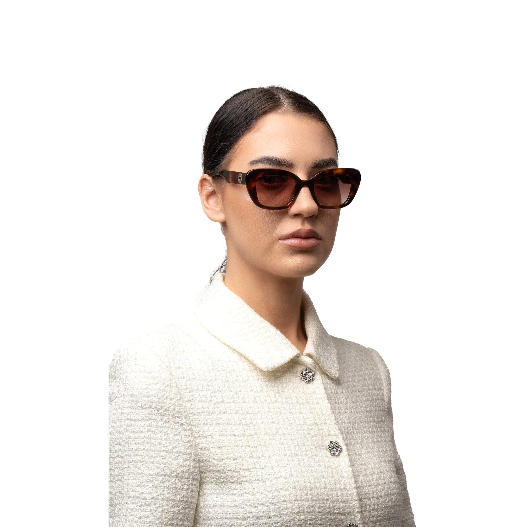 نظارة شمسية بتصميم عين القطة بلون سلحفاة