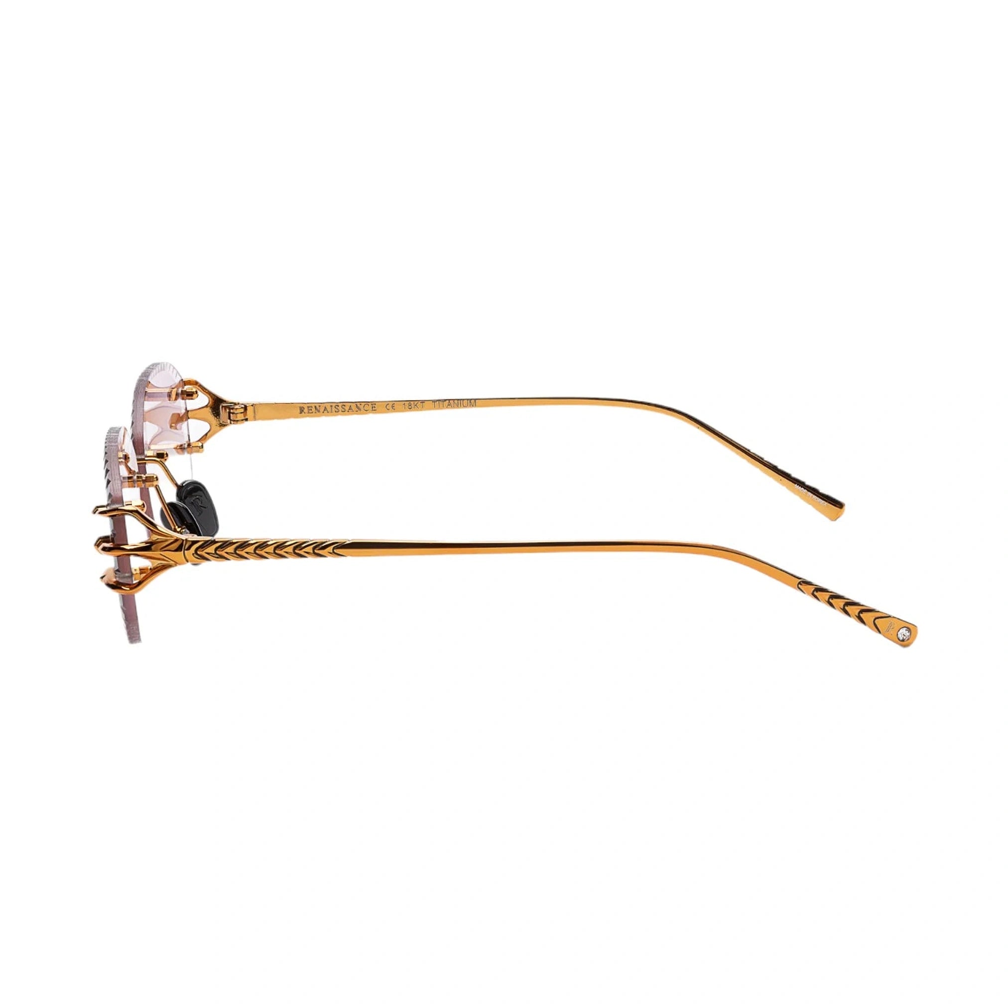 نظارة شمسية من التيتانيوم الذهبي XXXII