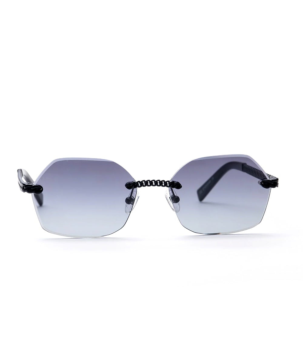 Aurelien  Rimless Geometric Gradient Sunglasses black
