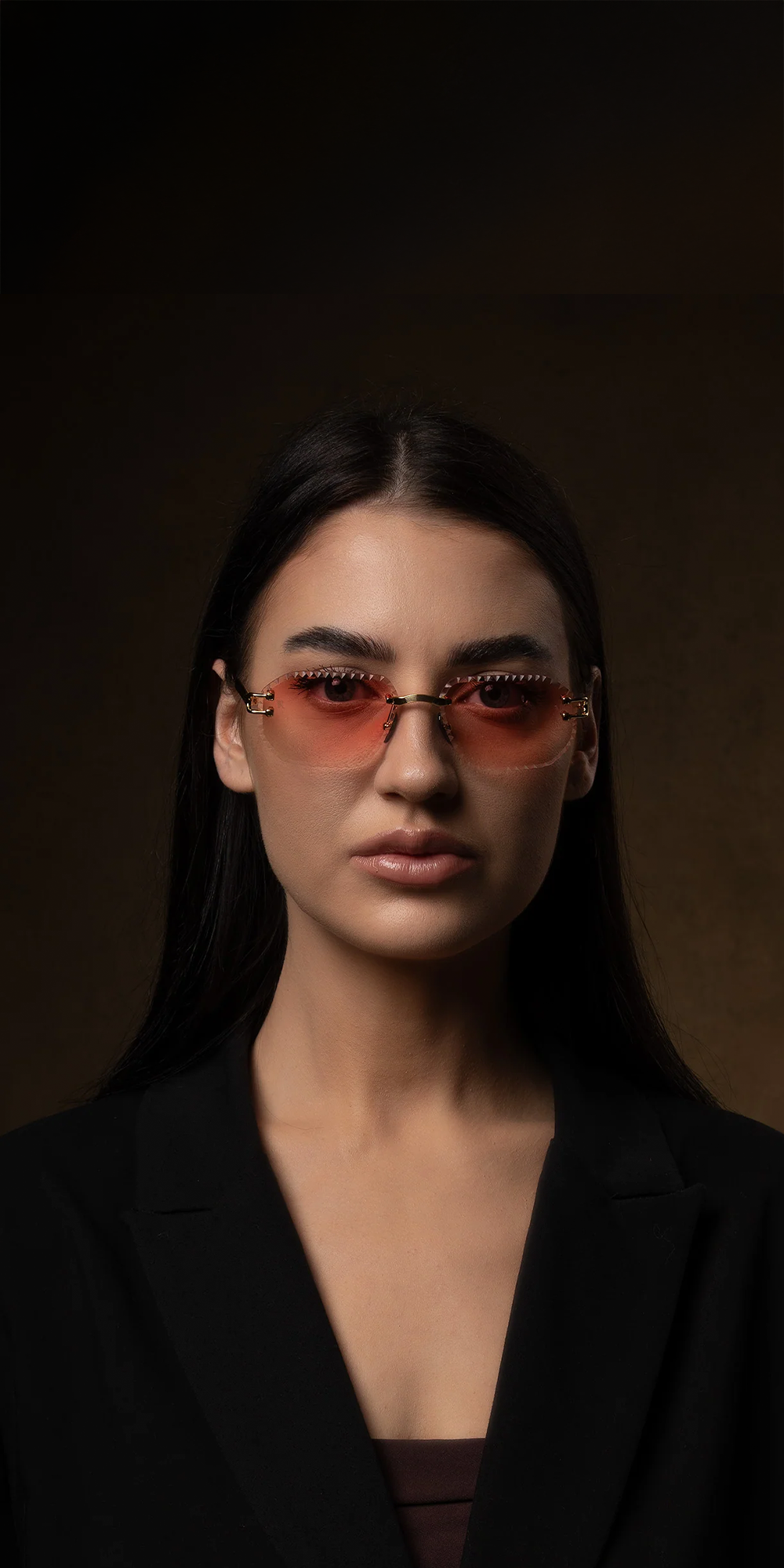 XVII Gold 18K Rimless Sunglasses
