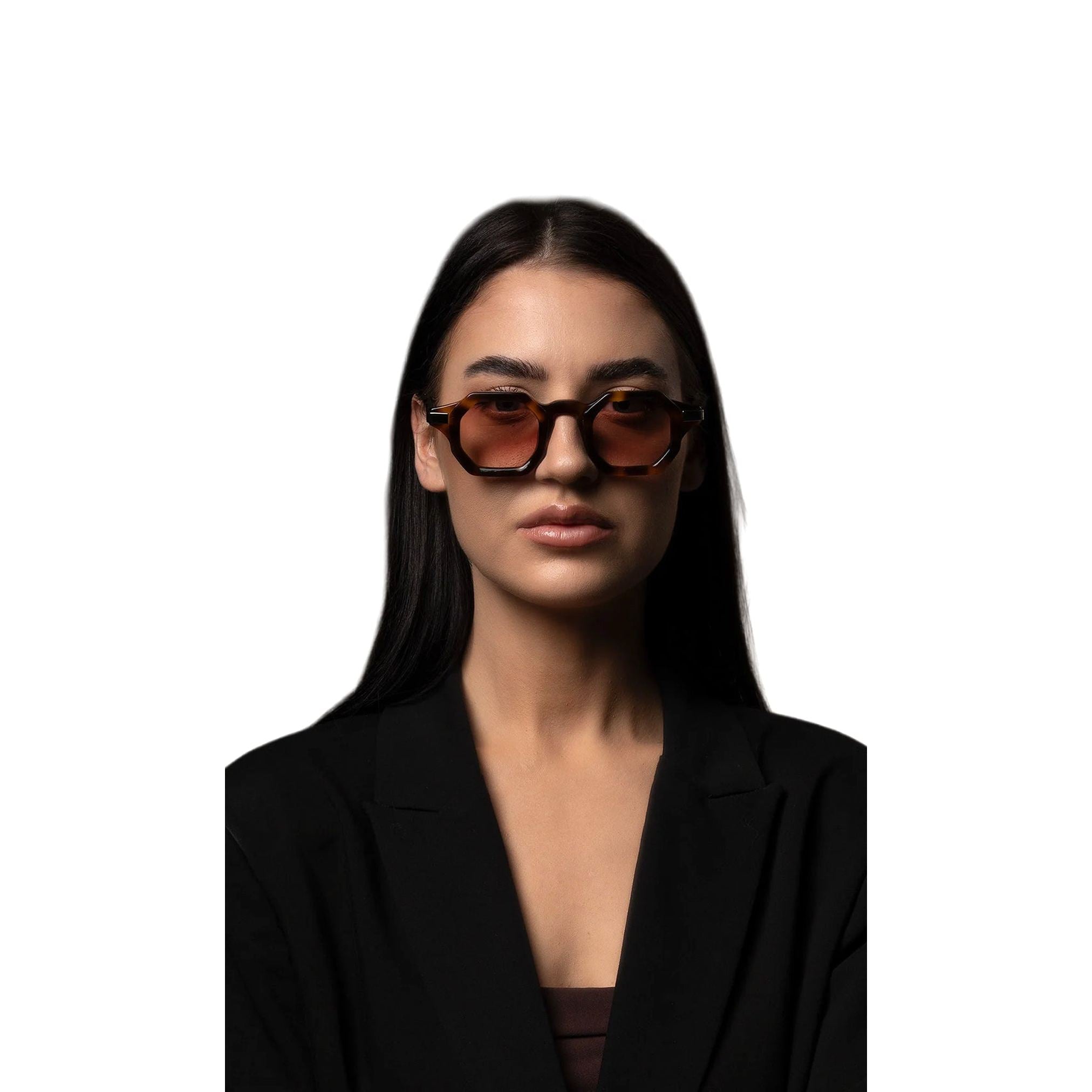 نظارات شمسية من أسيتات فاليريان مطلية بالذهب