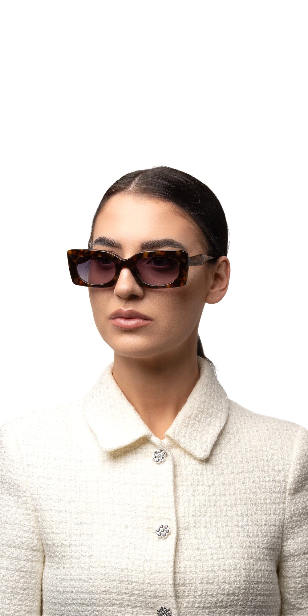 نظارة شمسية هافانا بتصميم سلحفاة مستطيلة