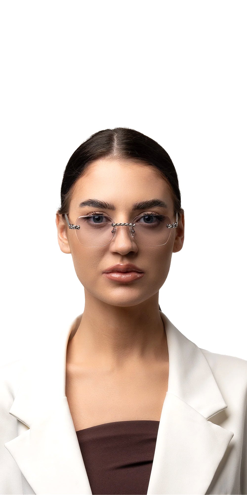 Armonie Rimless Sunglasses Purple Gradient