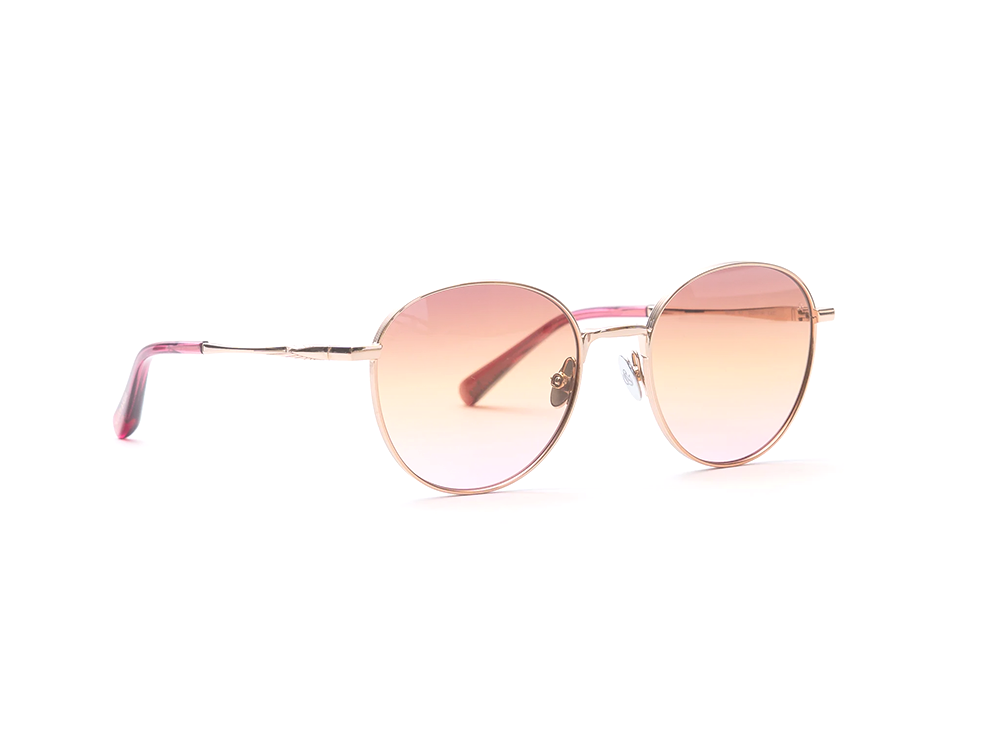 Léonie Rose Gold Round Gradient Sunglasses