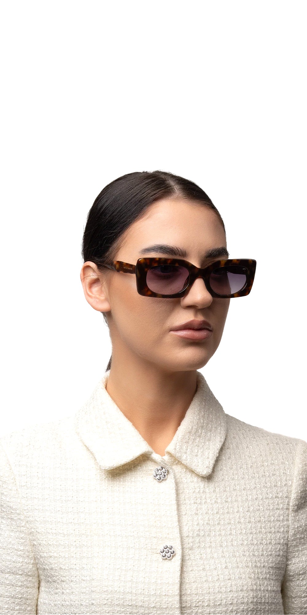 نظارة شمسية هافانا بتصميم سلحفاة مستطيلة