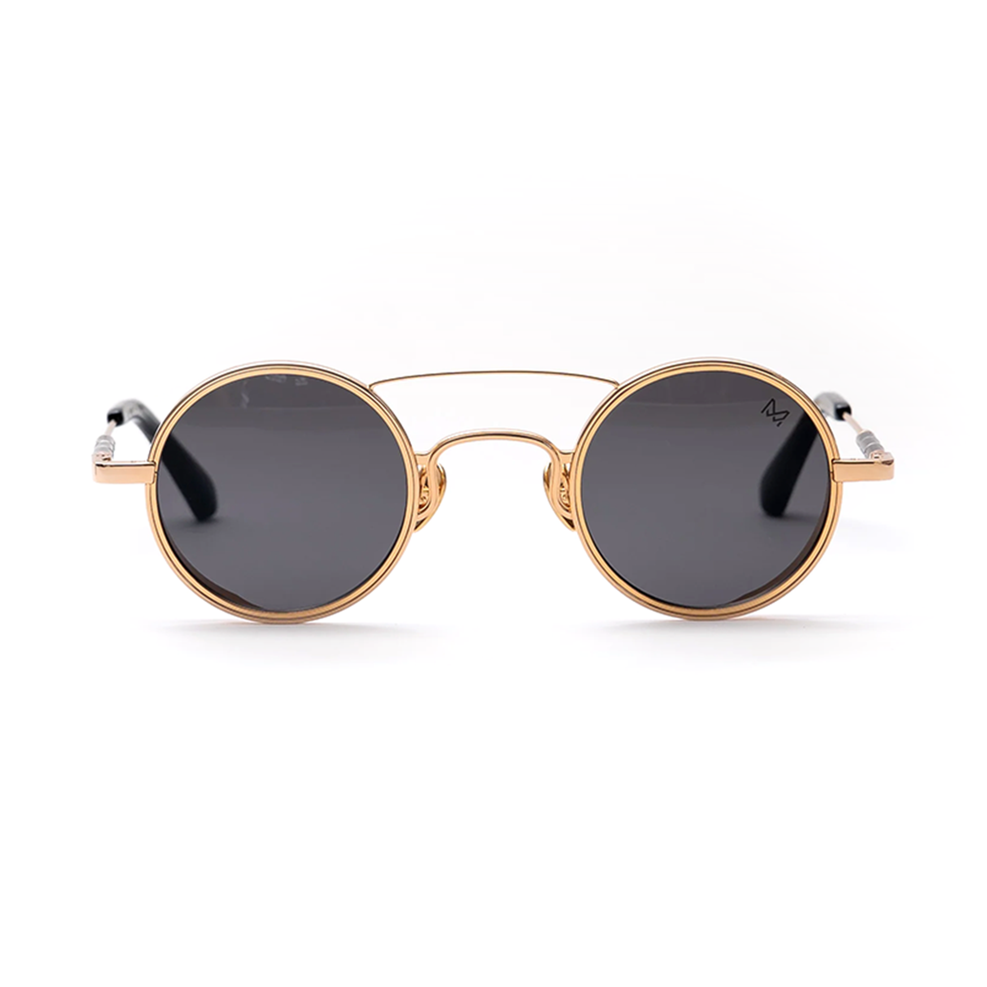 نظارات شمسية مونارك دائرية مطلية بالذهب