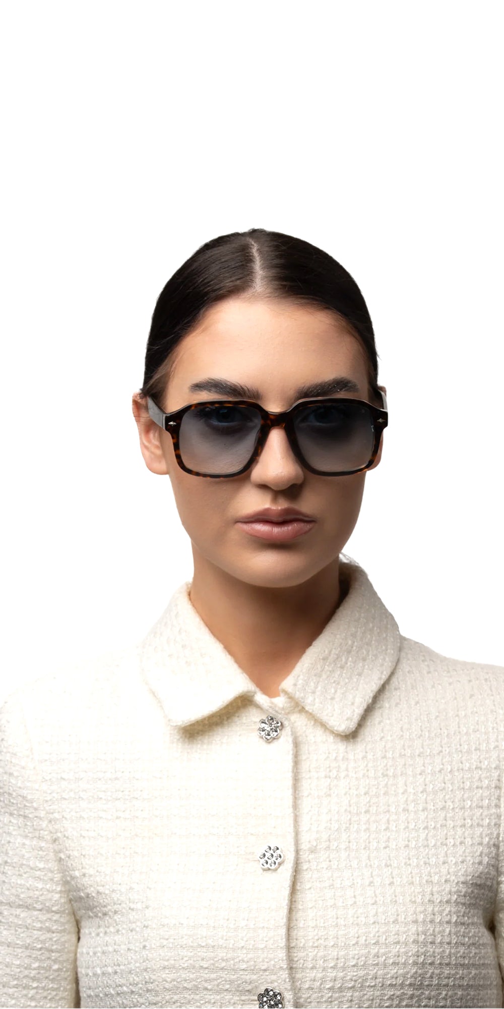 Hudson Tortoise Square Gradient Blue Sungla