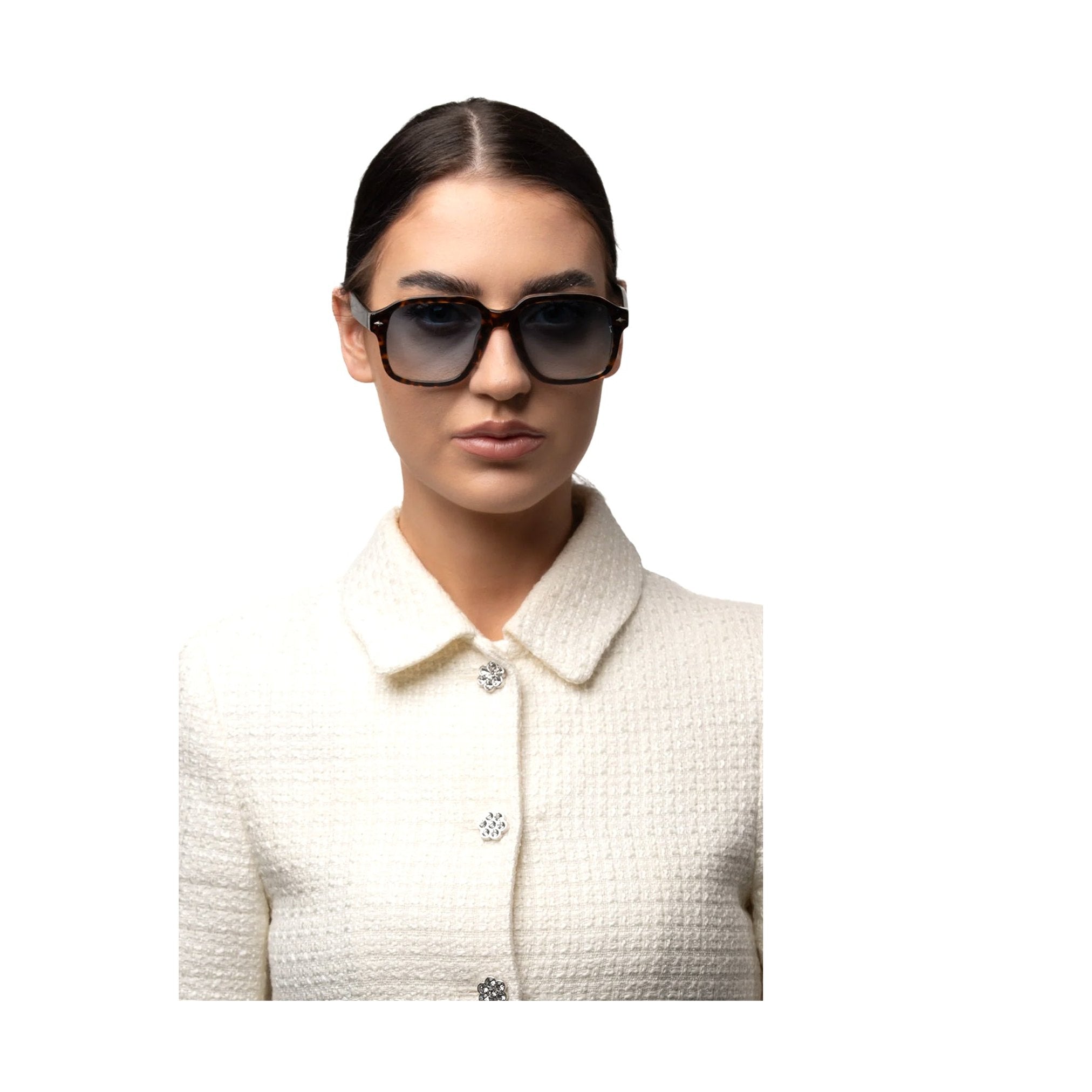 نظارات شمسية Hudson Tortoise Square ذات اللون الأزرق المتدرج