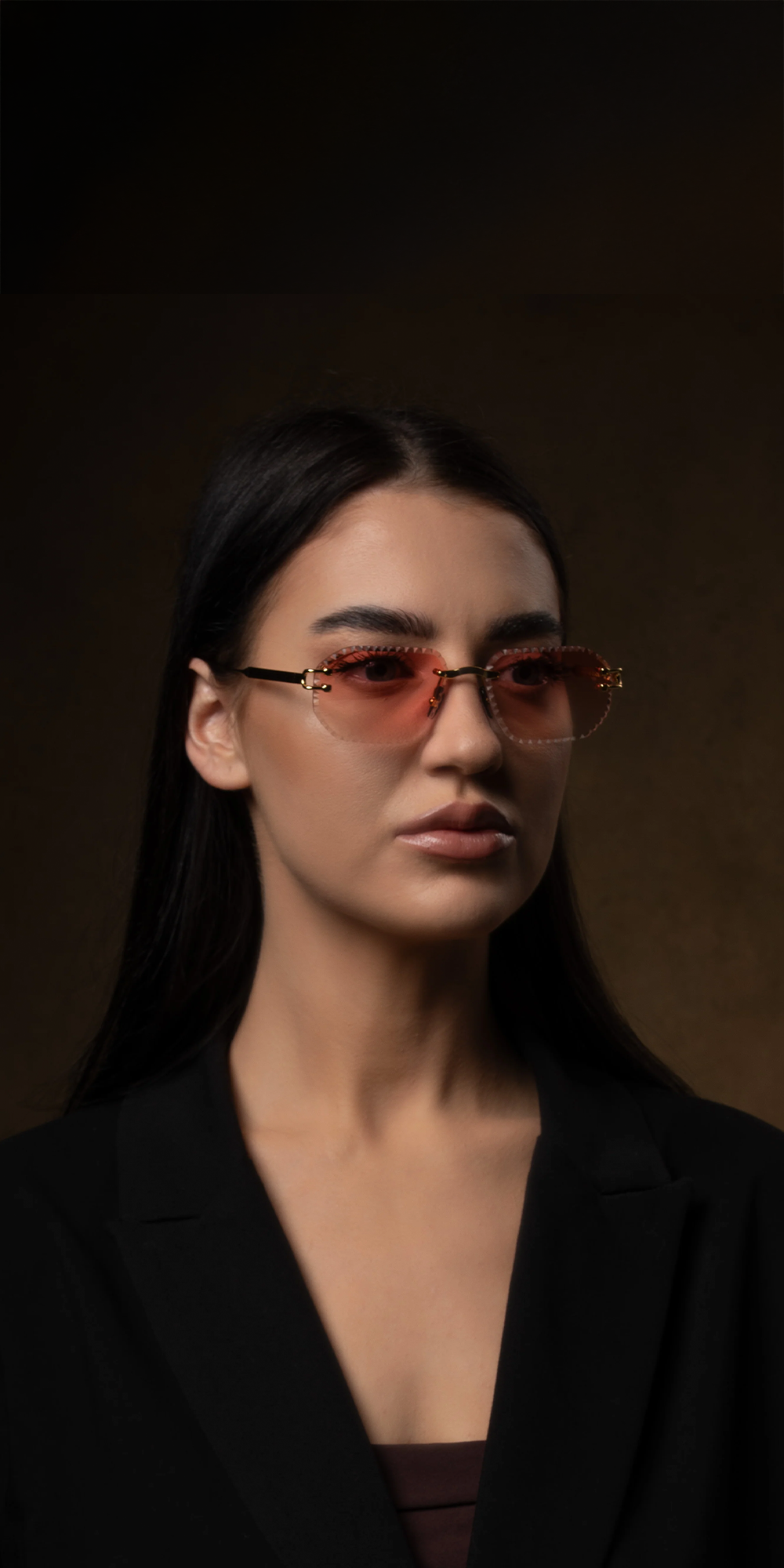 XVII Gold 18K Rimless Sunglasses