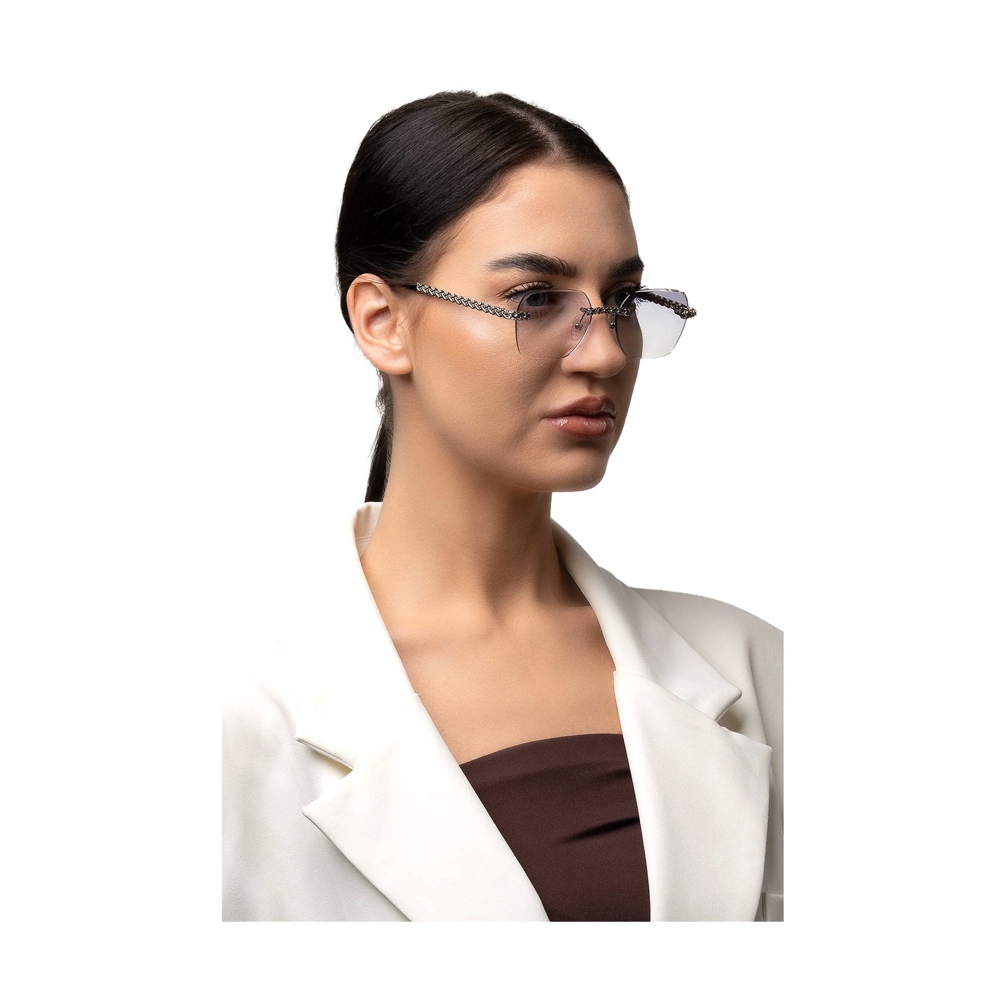 نظارات شمسية أرموني بدون إطار باللون الأزرق المتدرج