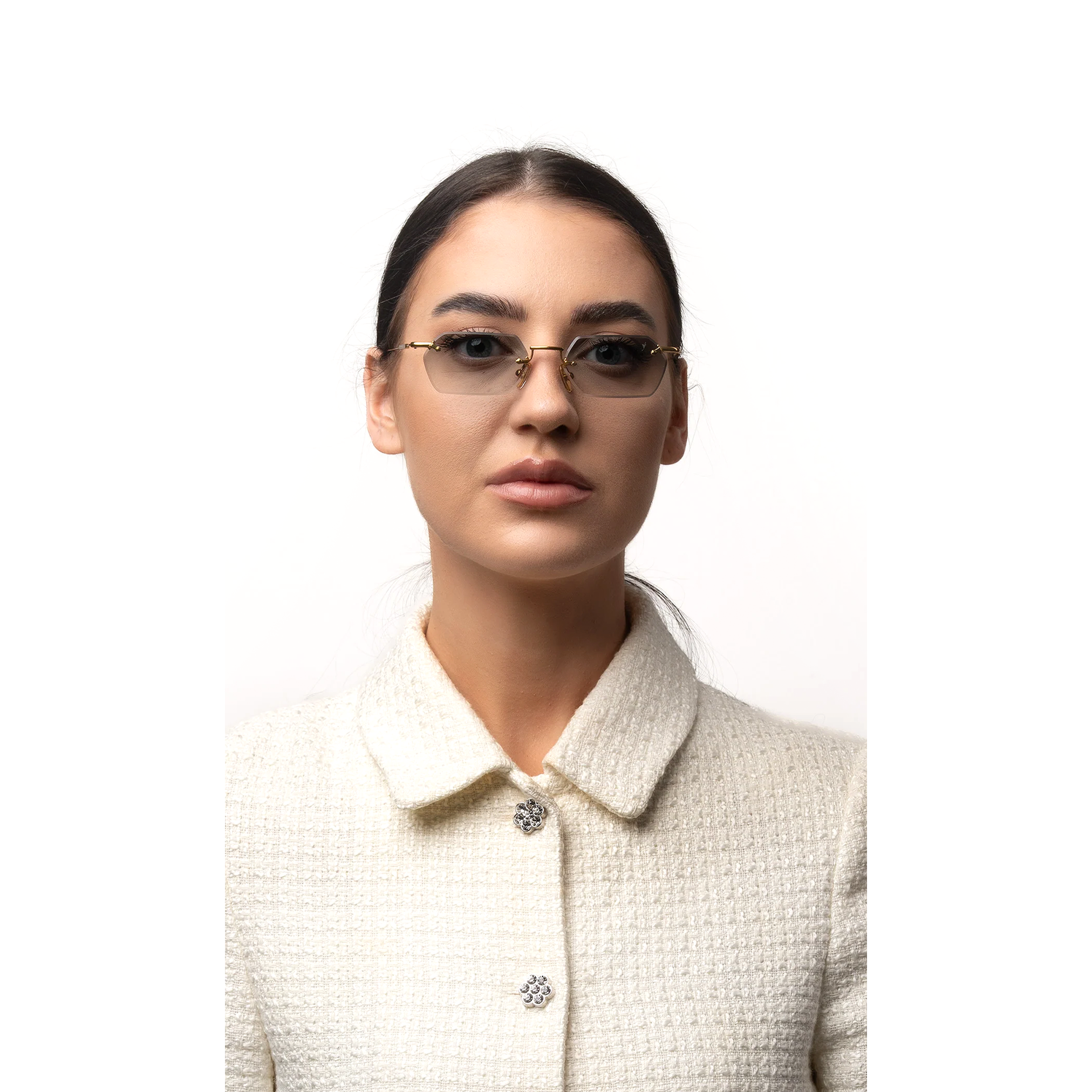 نظارة شمسية مستطيلة بدون إطار