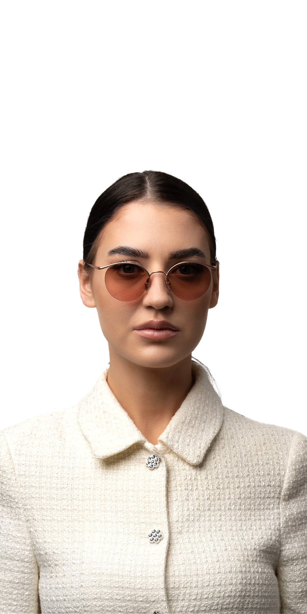 Augusto Rose gold round pink sunglasses