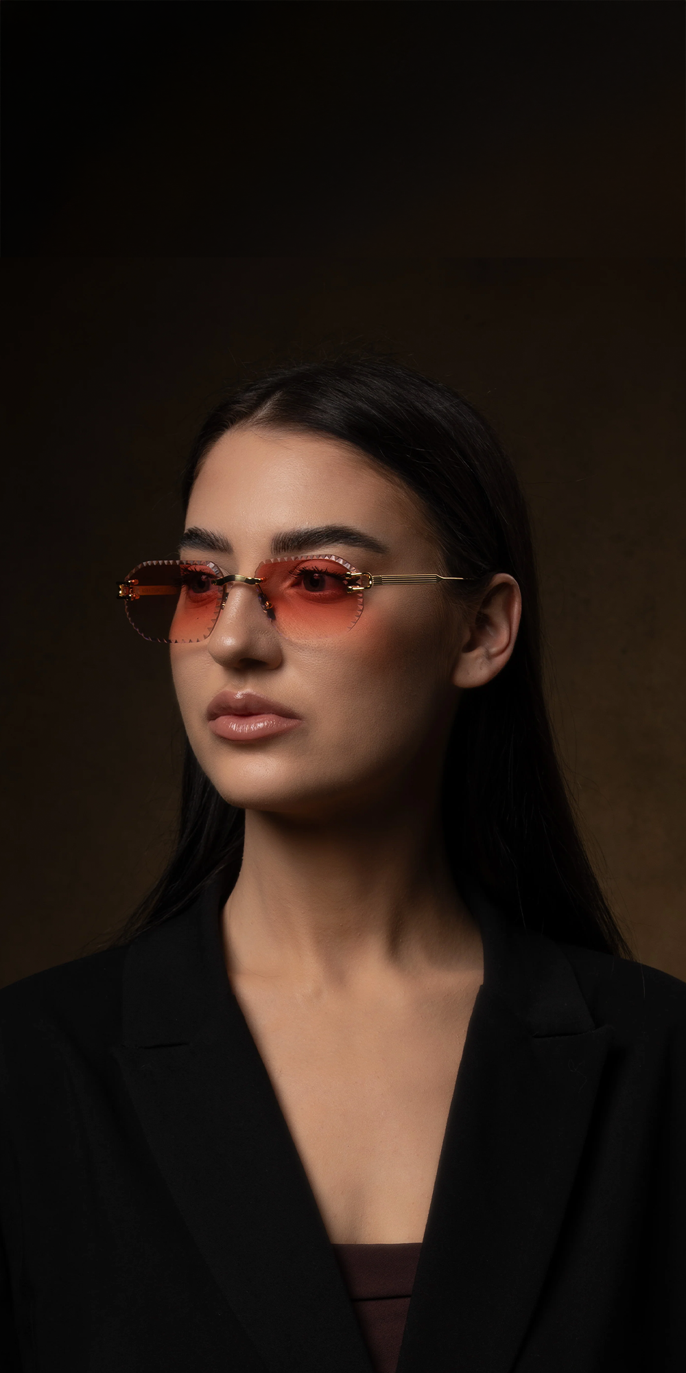 XVII Gold 18K Rimless Sunglasses