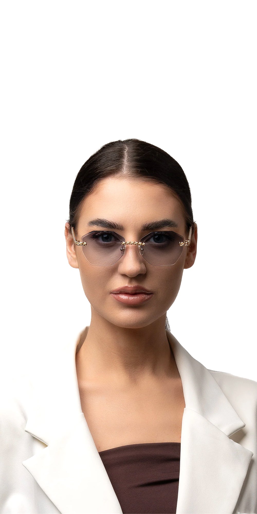 ELEONOR  Rimless Octagon Sunglasses