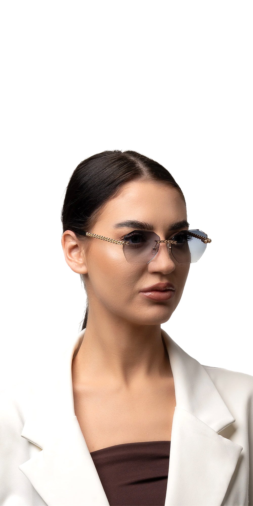 ELEONOR  Rimless Octagon Sunglasses