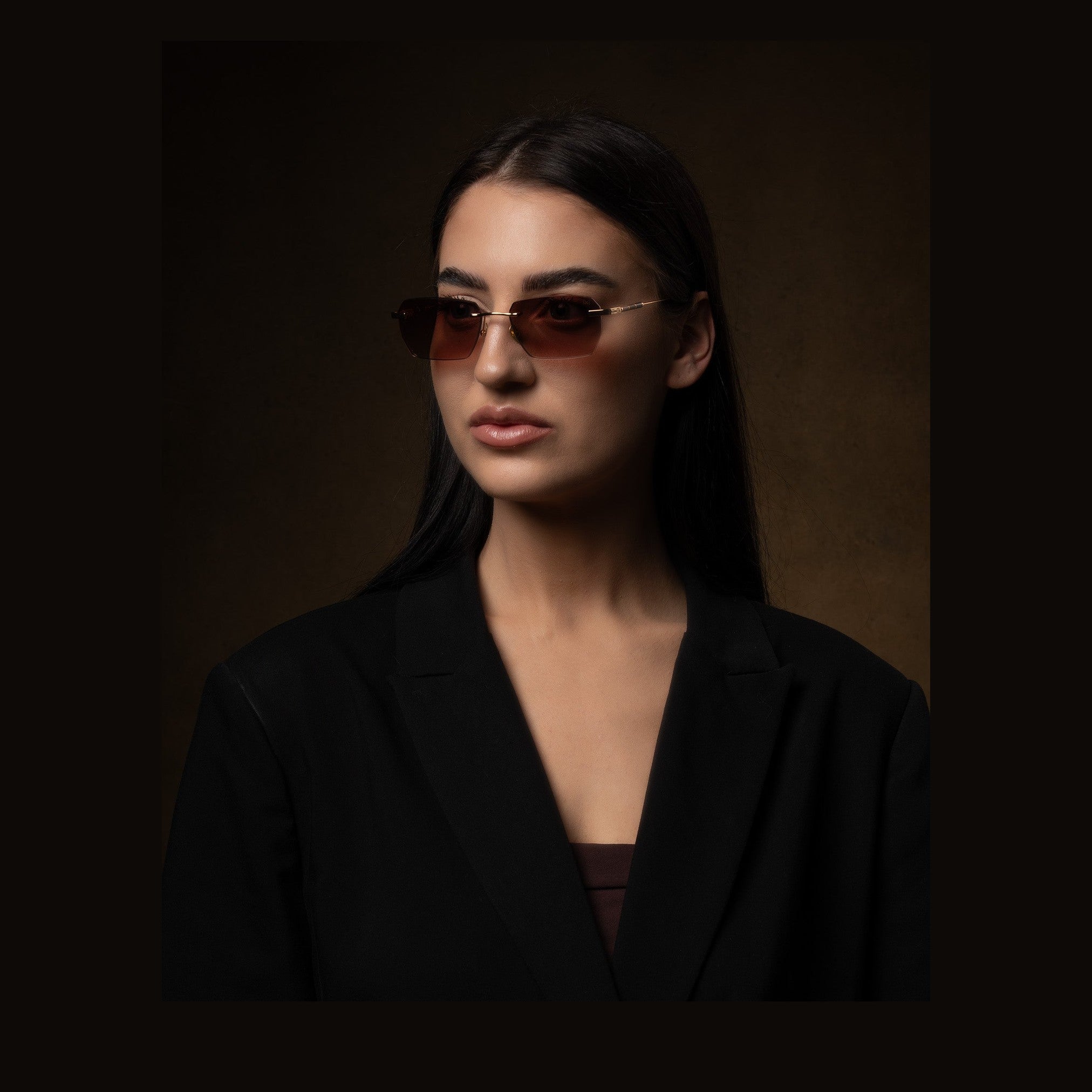 نظارات شمسية أوبولينس بدون إطار مطلية بالذهب عيار 24 قيراطًا