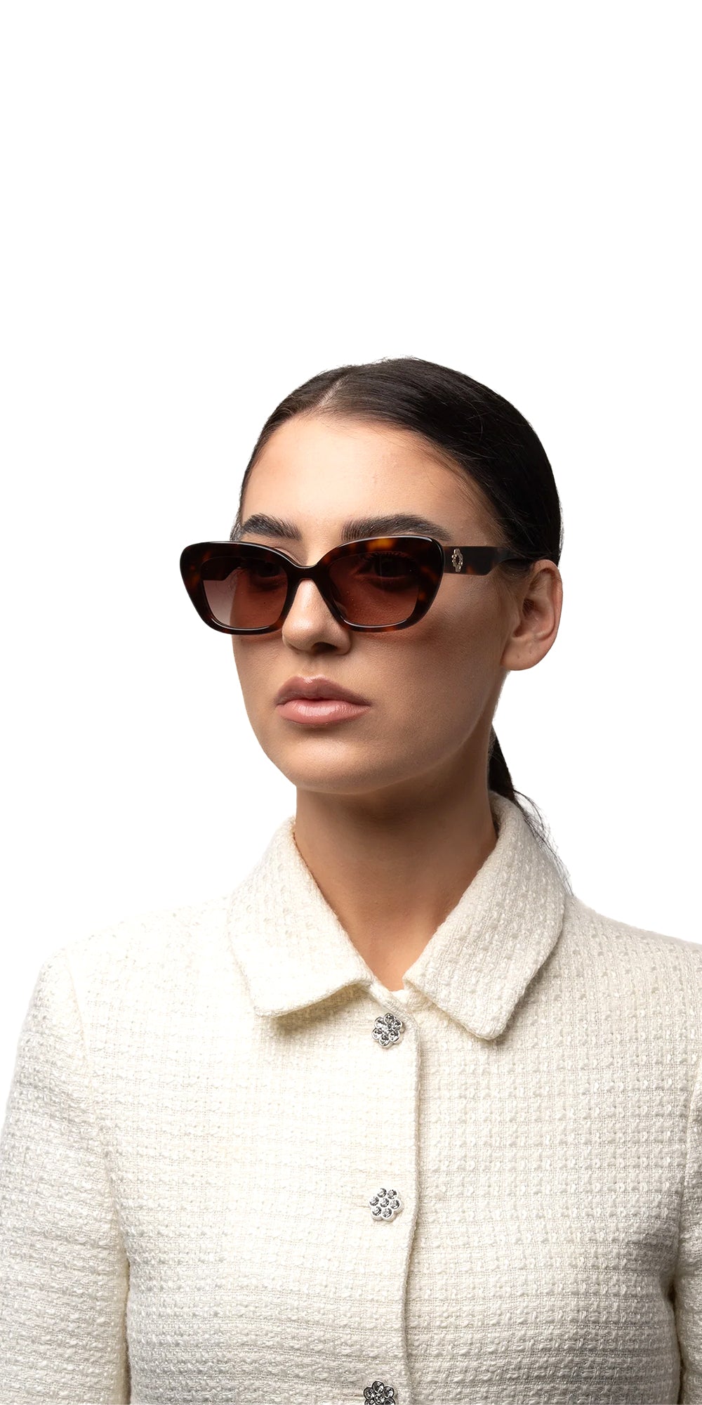 Ambre  Tortoise Cat-Eye Sunglasses