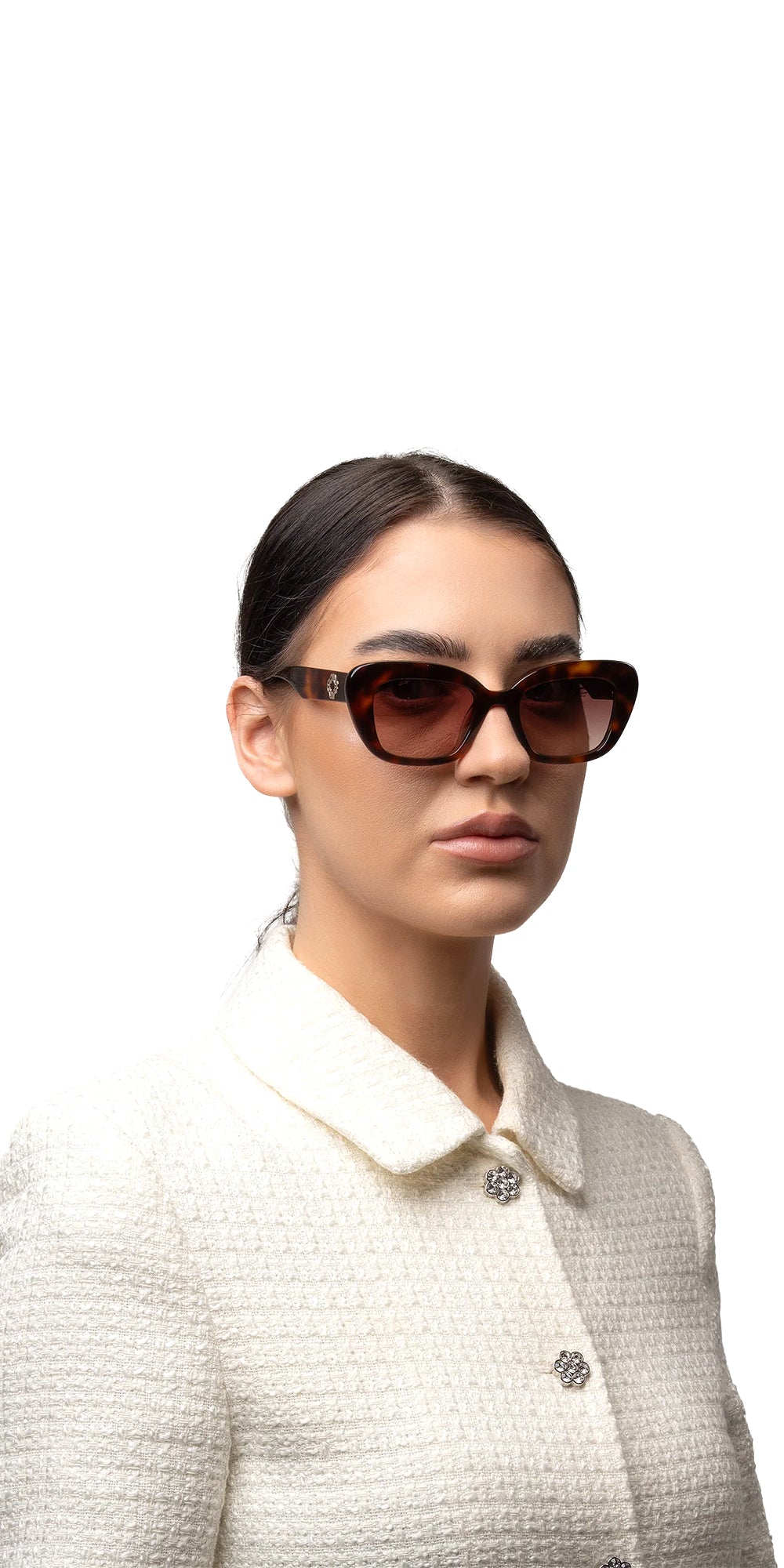 Ambre  Tortoise Cat-Eye Sunglasses
