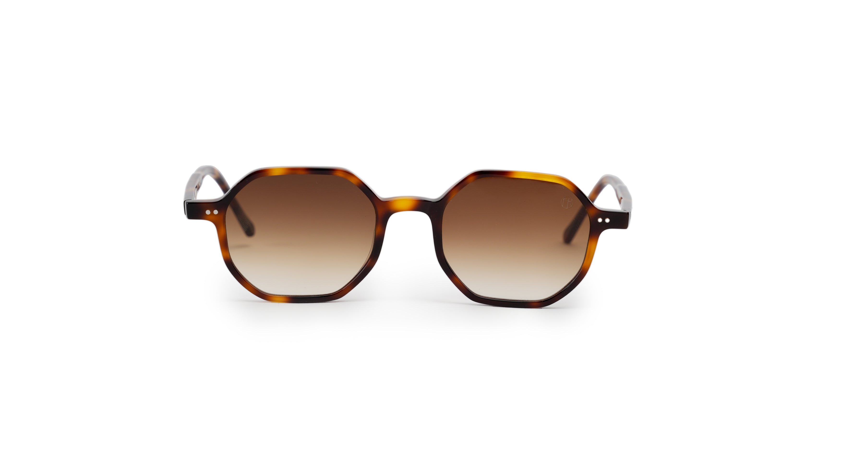 JEY- Hexagonal acetate sunglasses with brown lenses