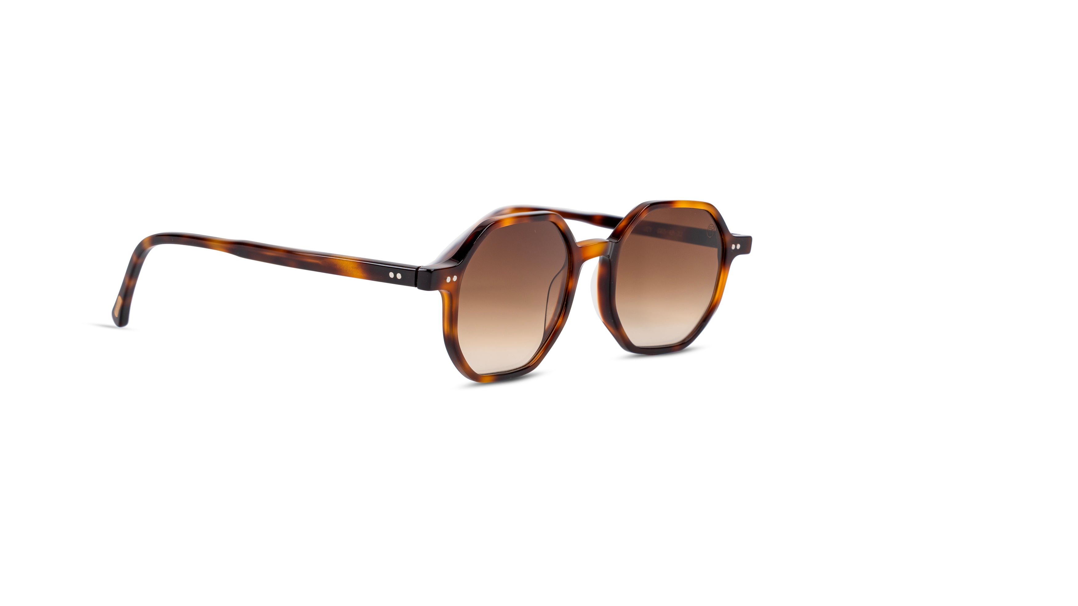 JEY- Hexagonal acetate sunglasses with brown lenses